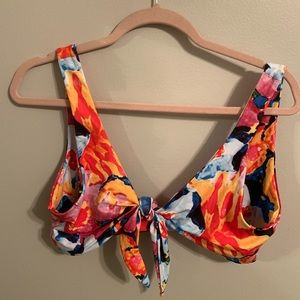 Multi-Colored Water Color Bikini Top, Large